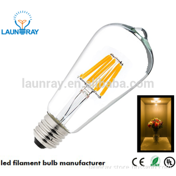 2016 New Model Hot Sale Cheap Price Strong Quality ST64 LED Filament Dimmable Bulb 8W 6W 4W With CE RoHS UL listed